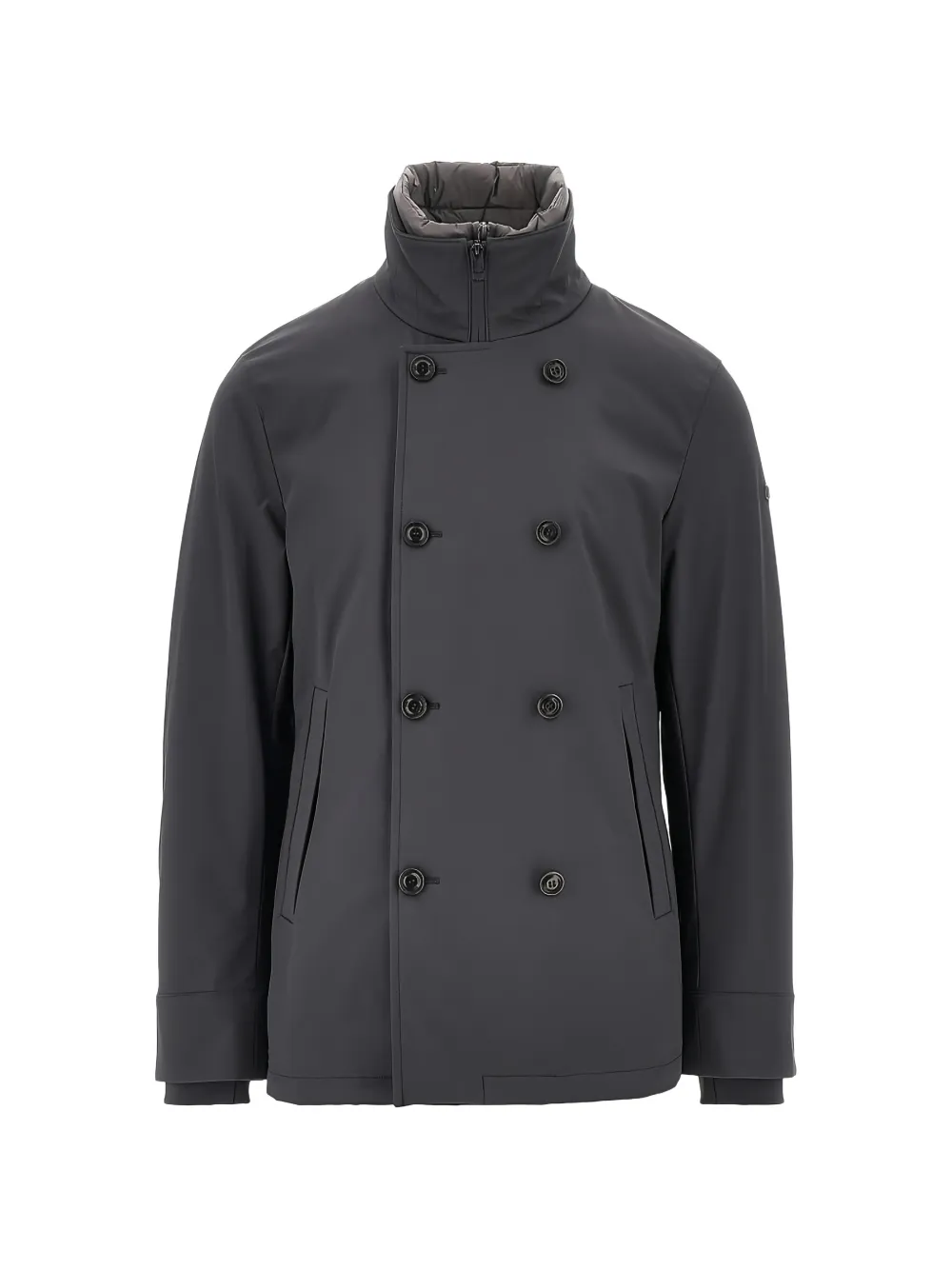 Duno Edmund double-breasted high-neck coat Grijs