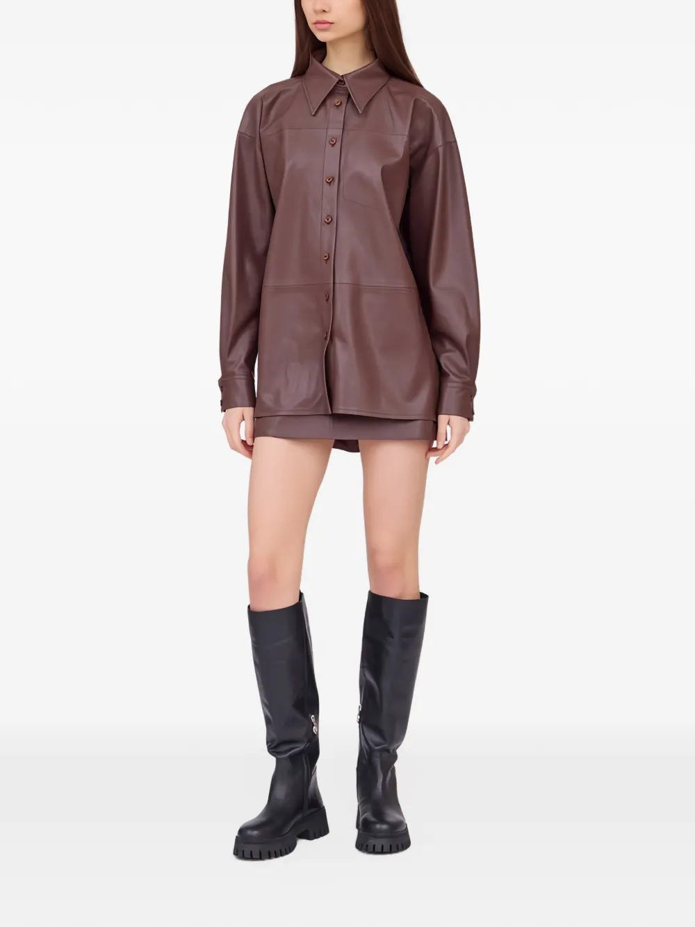 SOTROPA fitted mini skirt - Marrone