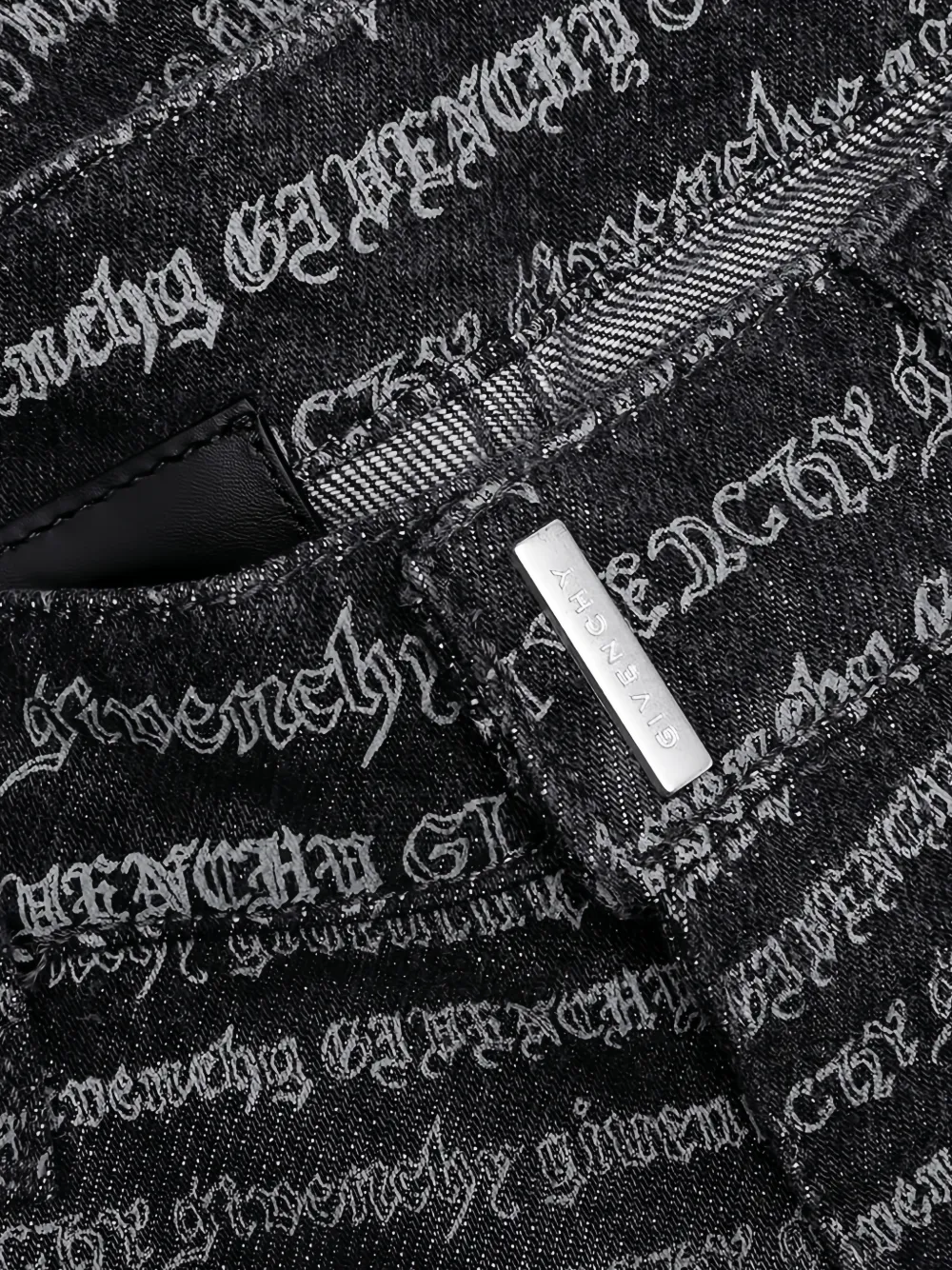 Givenchy logo-pattern jeans Zwart