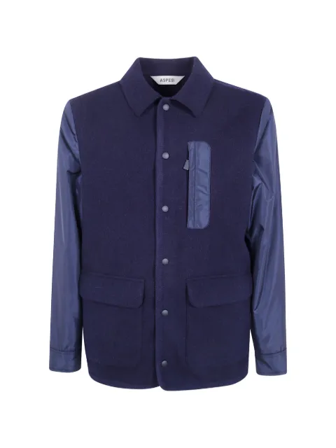 ASPESI Waltz panelled wool shirt jacket