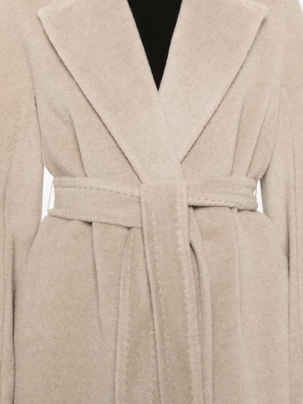 Max Mara belted notch-lapels coat Beige