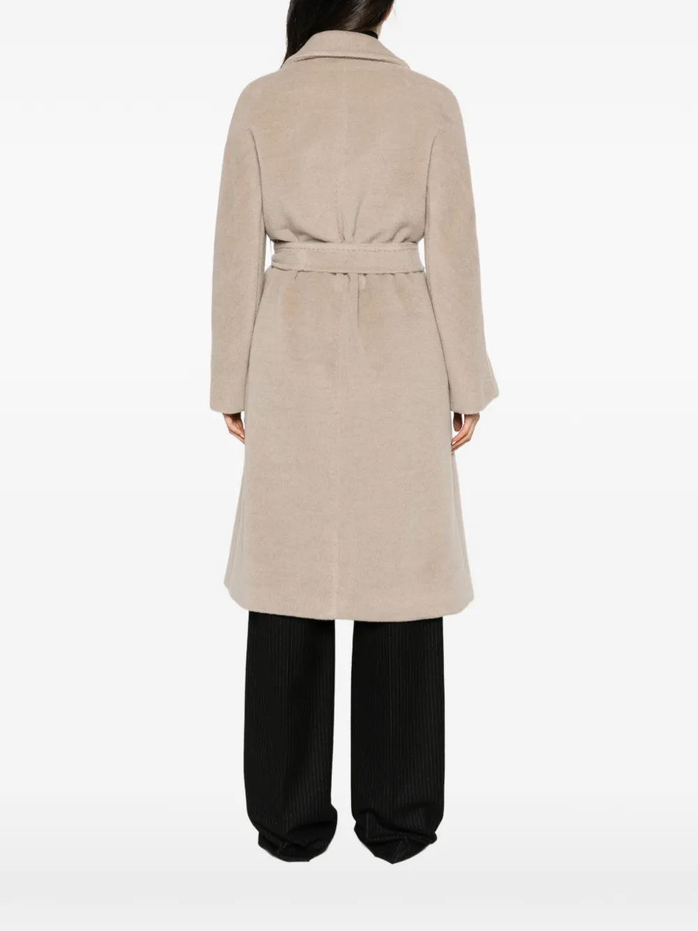 Max Mara belted notch-lapels coat Beige