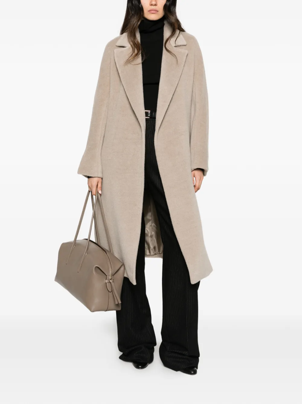Max Mara belted notch-lapels coat - Toni neutri