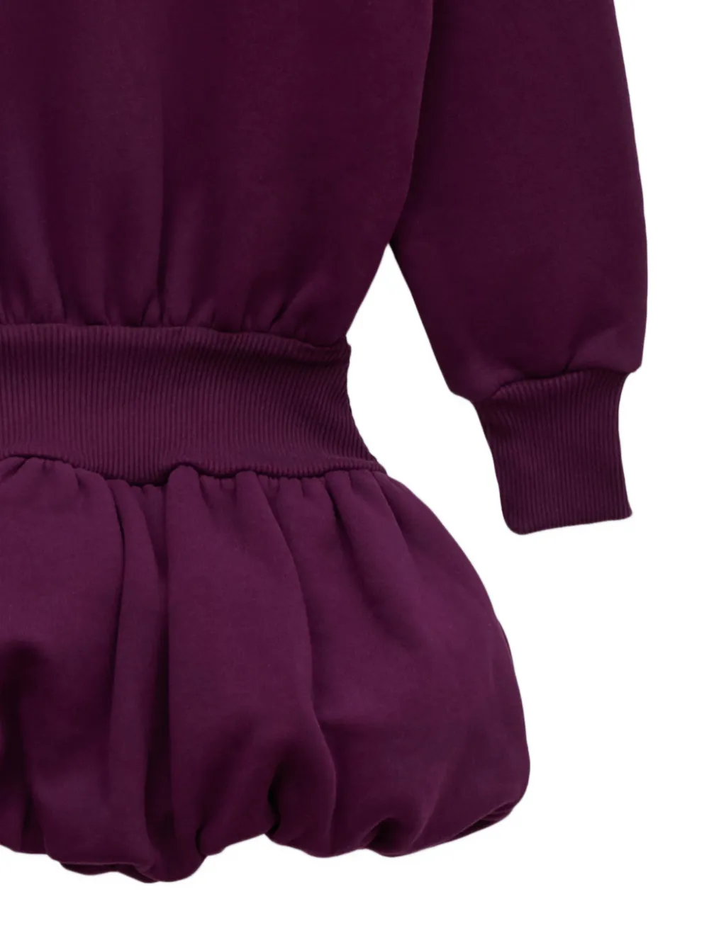 Pangaia Kids ruffled-hem hoodie mini dress Paars