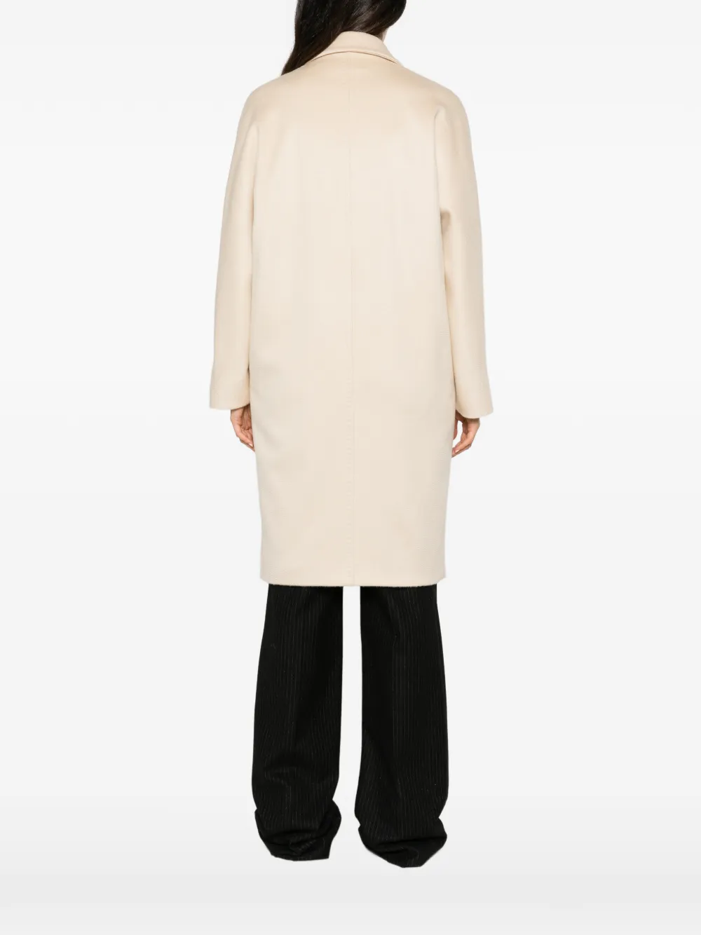 Max Mara double-breasted peaked-lapel coat Beige