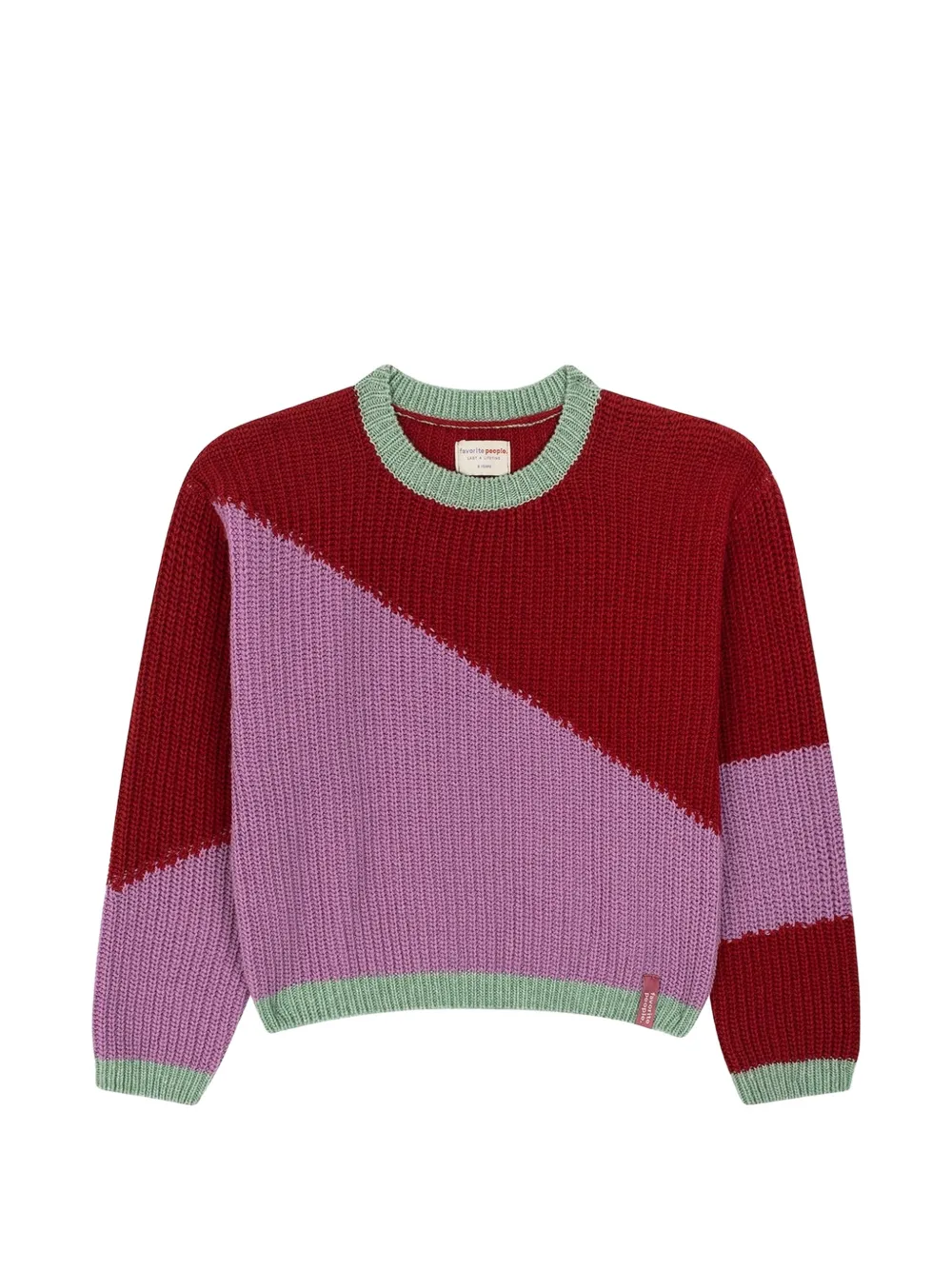 Favorite People Little Sister colour-block sweater Rood