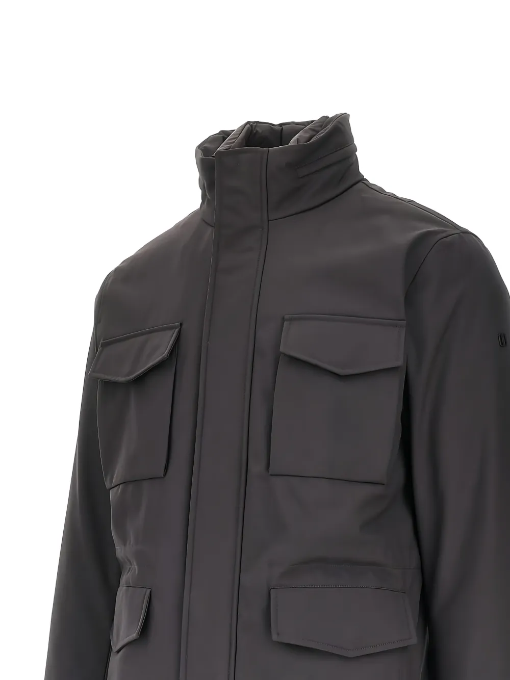 Duno Fender high-neck multi-pocket coat Bruin
