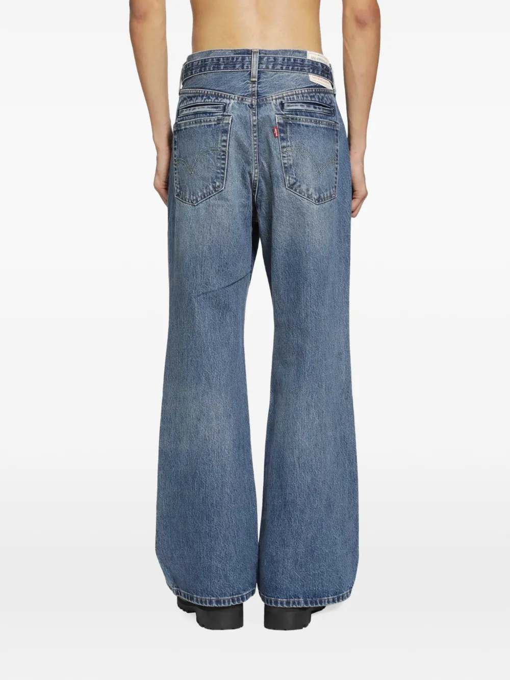 sacai x Levi's layered-waistband jeans Blauw