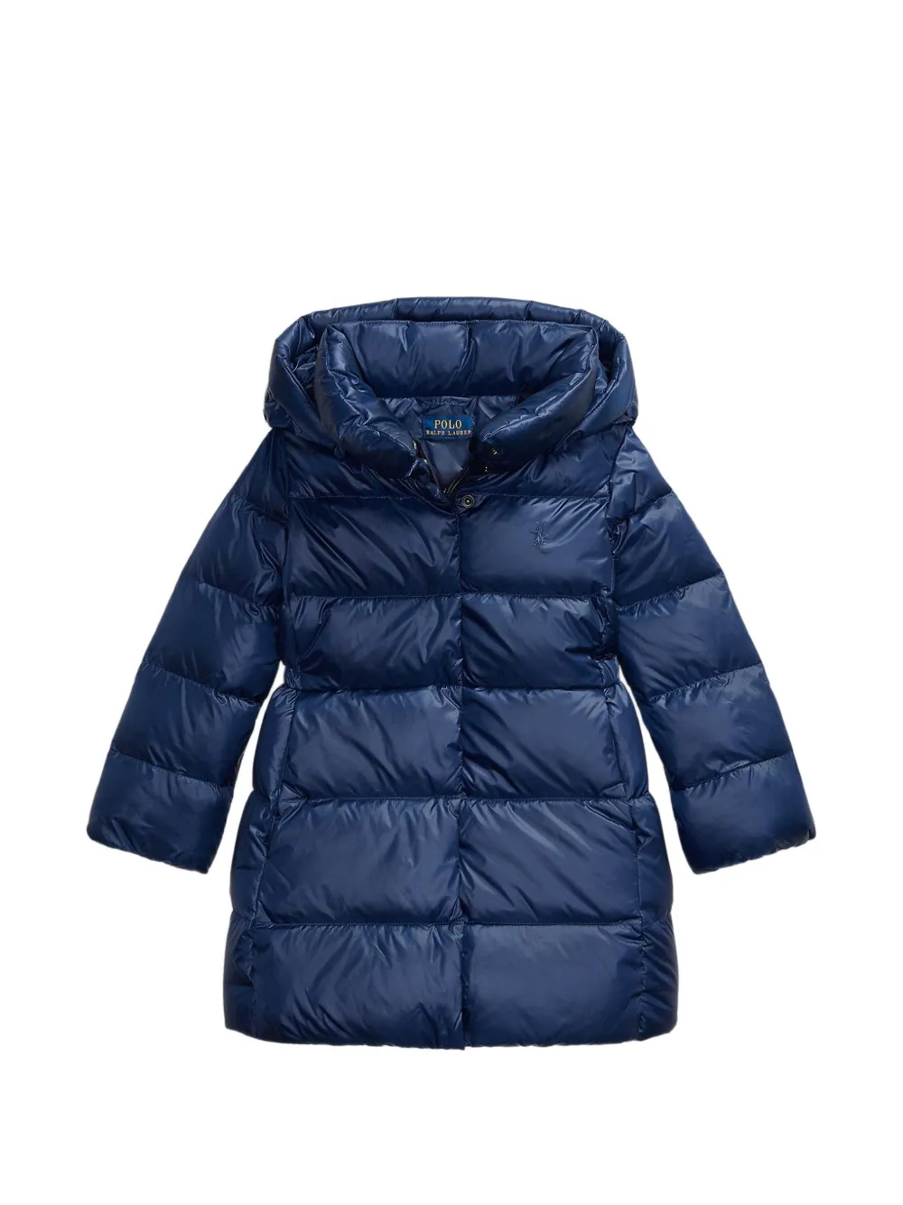 POLO RALPH LAUREN KIDS long hooded down jacket Blauw