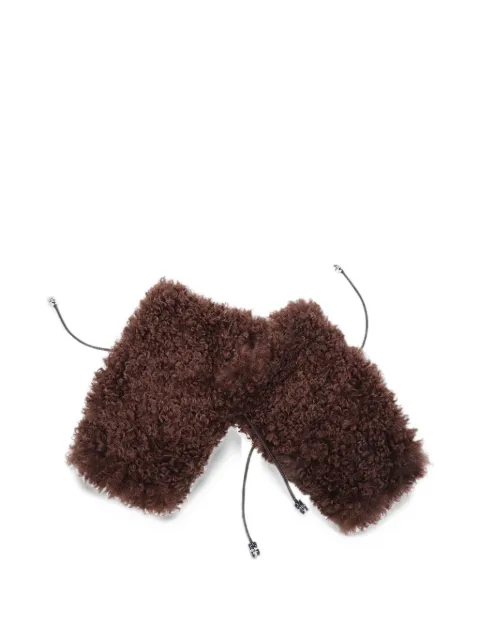 GANNI mittens in alternative shearling