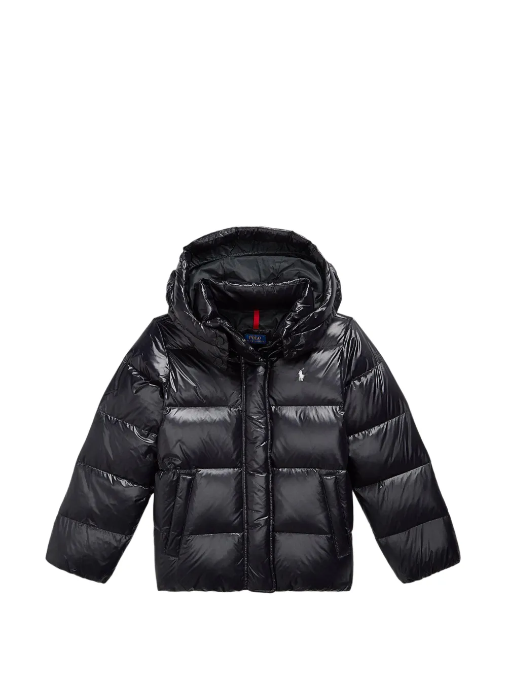 POLO RALPH LAUREN KIDS Daunenjacke mit glänzender Kapuze - Schwarz