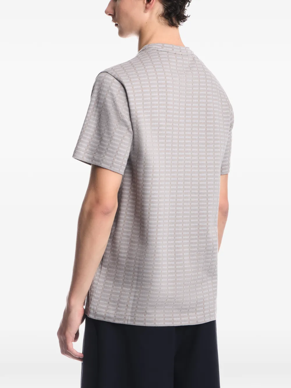 Emporio Armani jersey jacquard knit-effect T-shirt Grijs