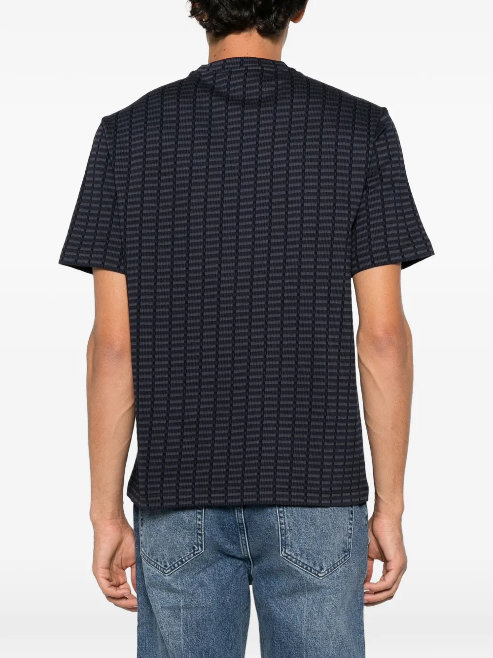 Emporio Armani geometric-pattern T-shirt Blauw