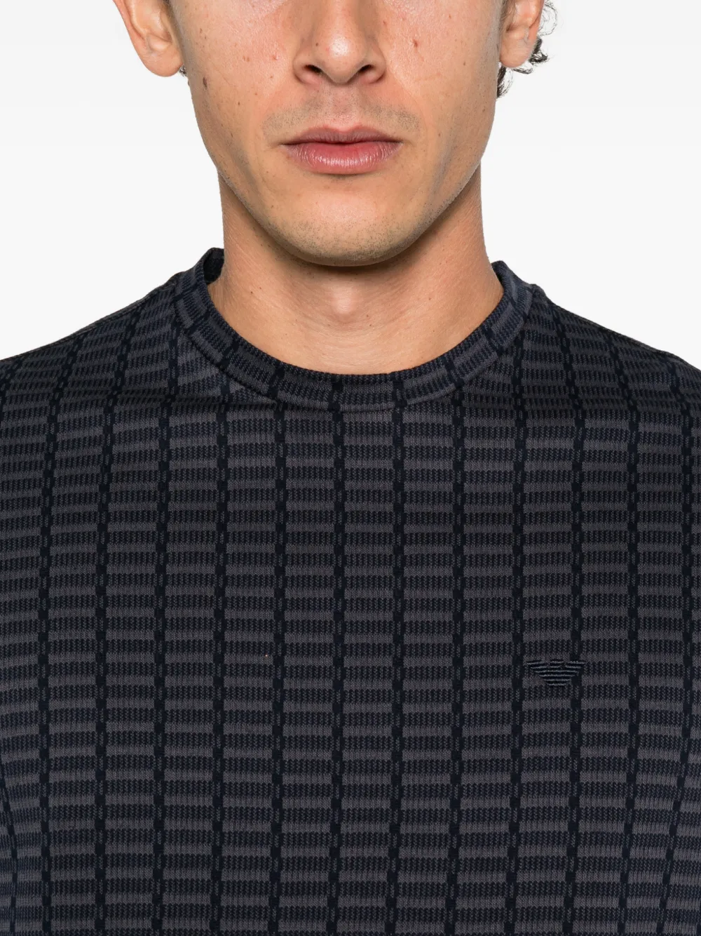 Emporio Armani geometric-pattern T-shirt Blauw