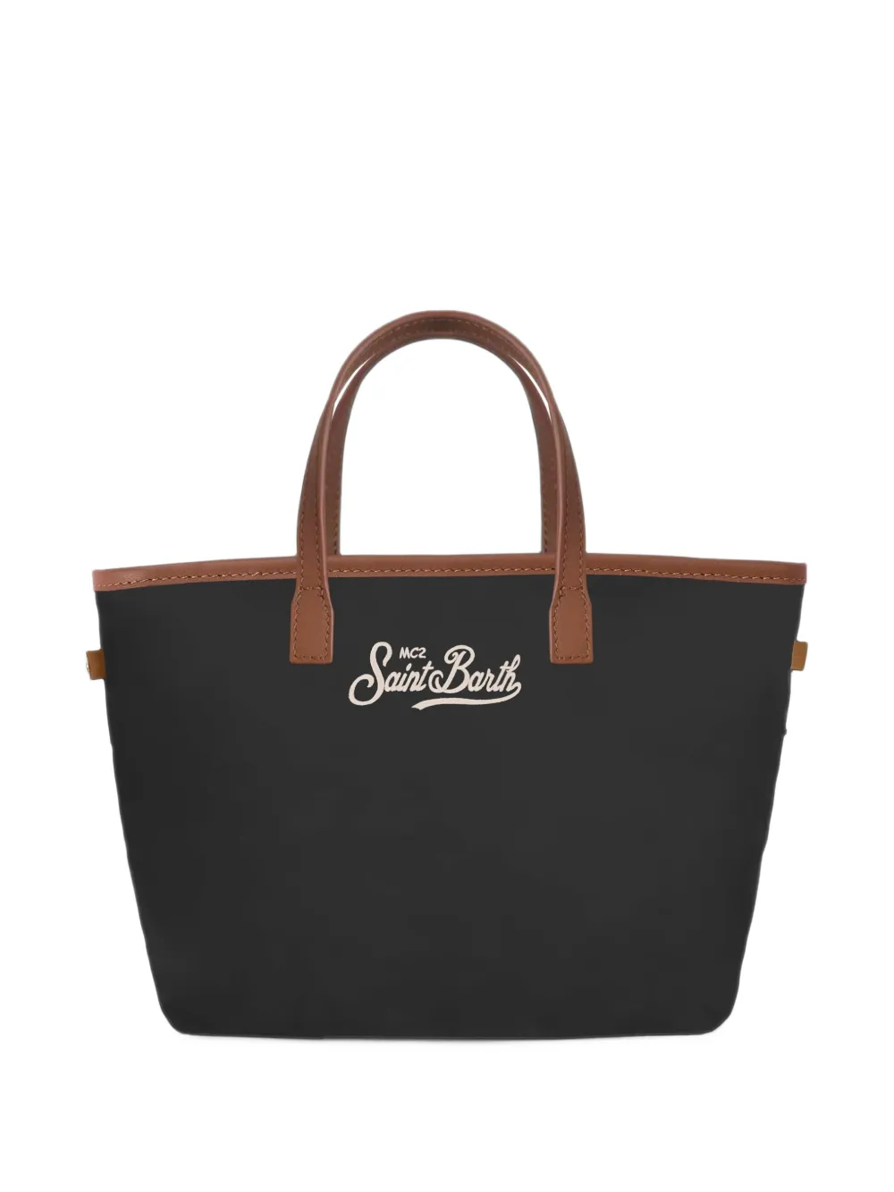 MC2 Saint Barth mini City logo-embroidered tote bag Zwart
