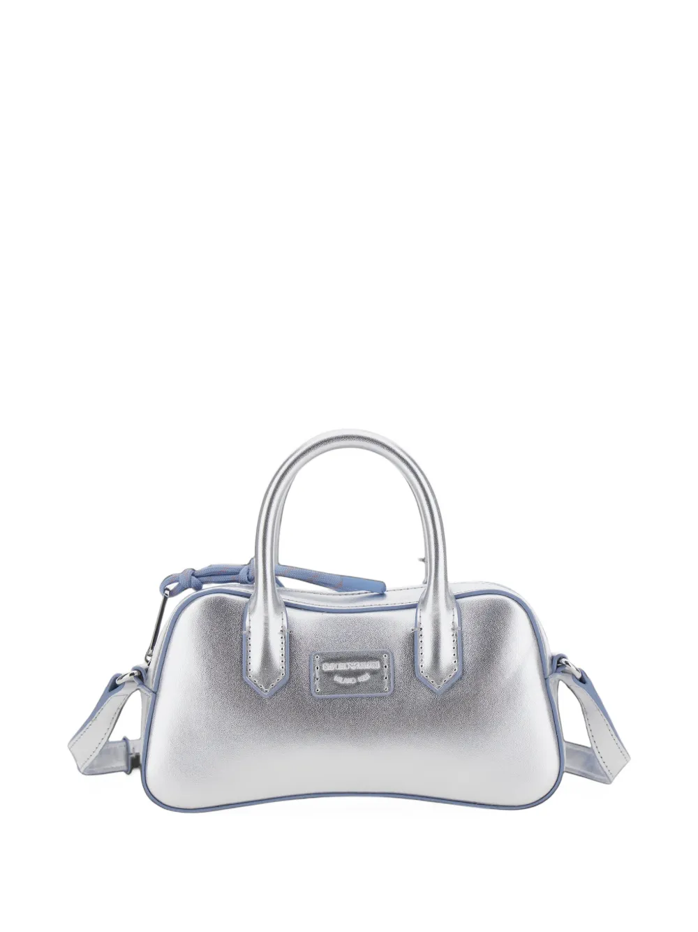 Emporio Ar i Kids logo-patch bowling bag Zilver