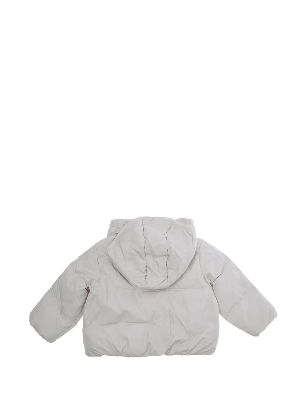 Emporio Armani Kids logo-patch hooded puffer jacket Wit