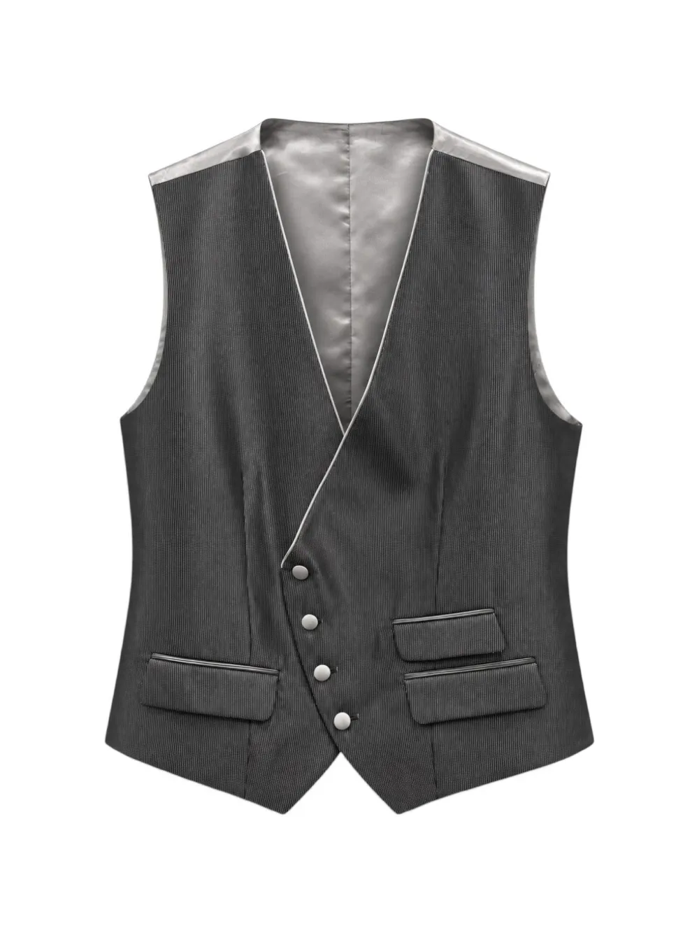 RAMON SANJURJO pinstriped asymmetric waistcoat - Grau