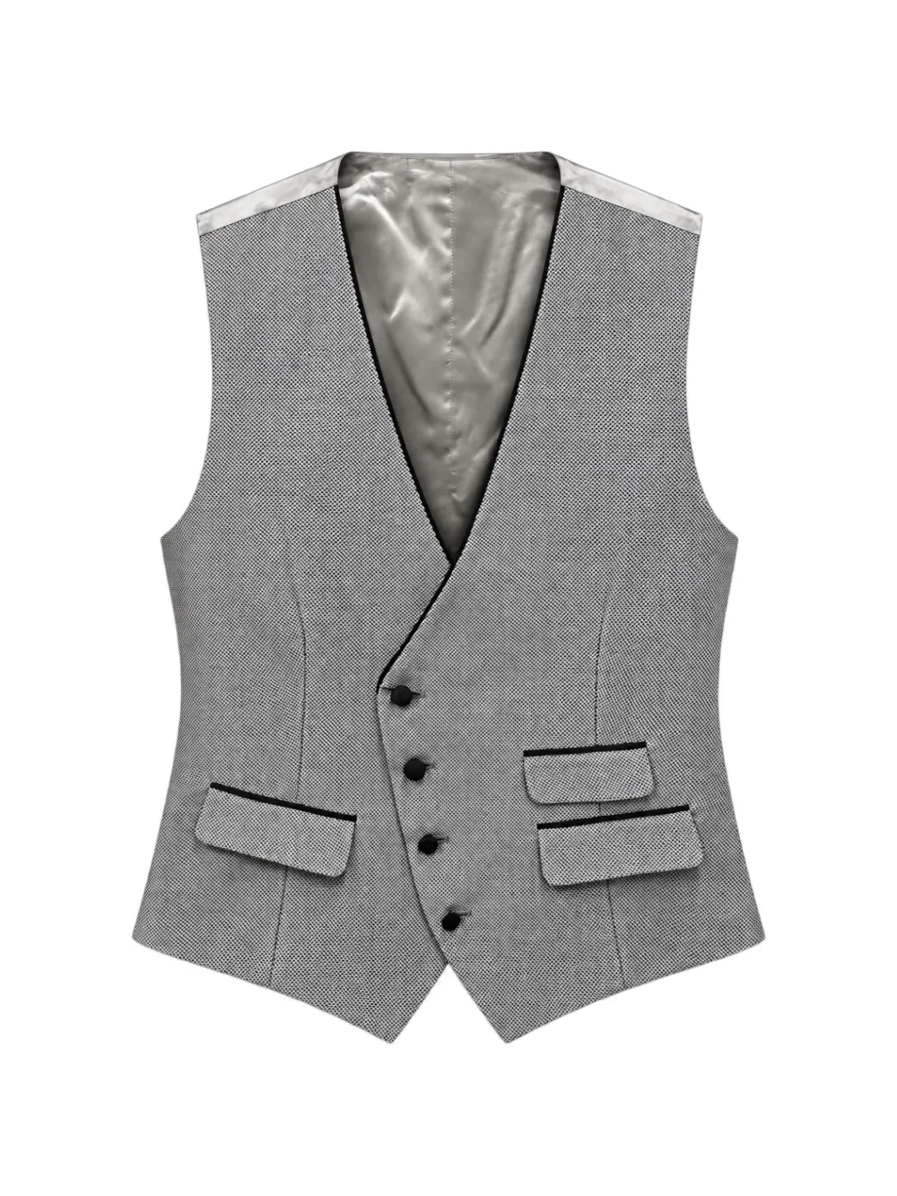 RAMON SANJURJO micro-patterned asymmetric waistcoat - Grau