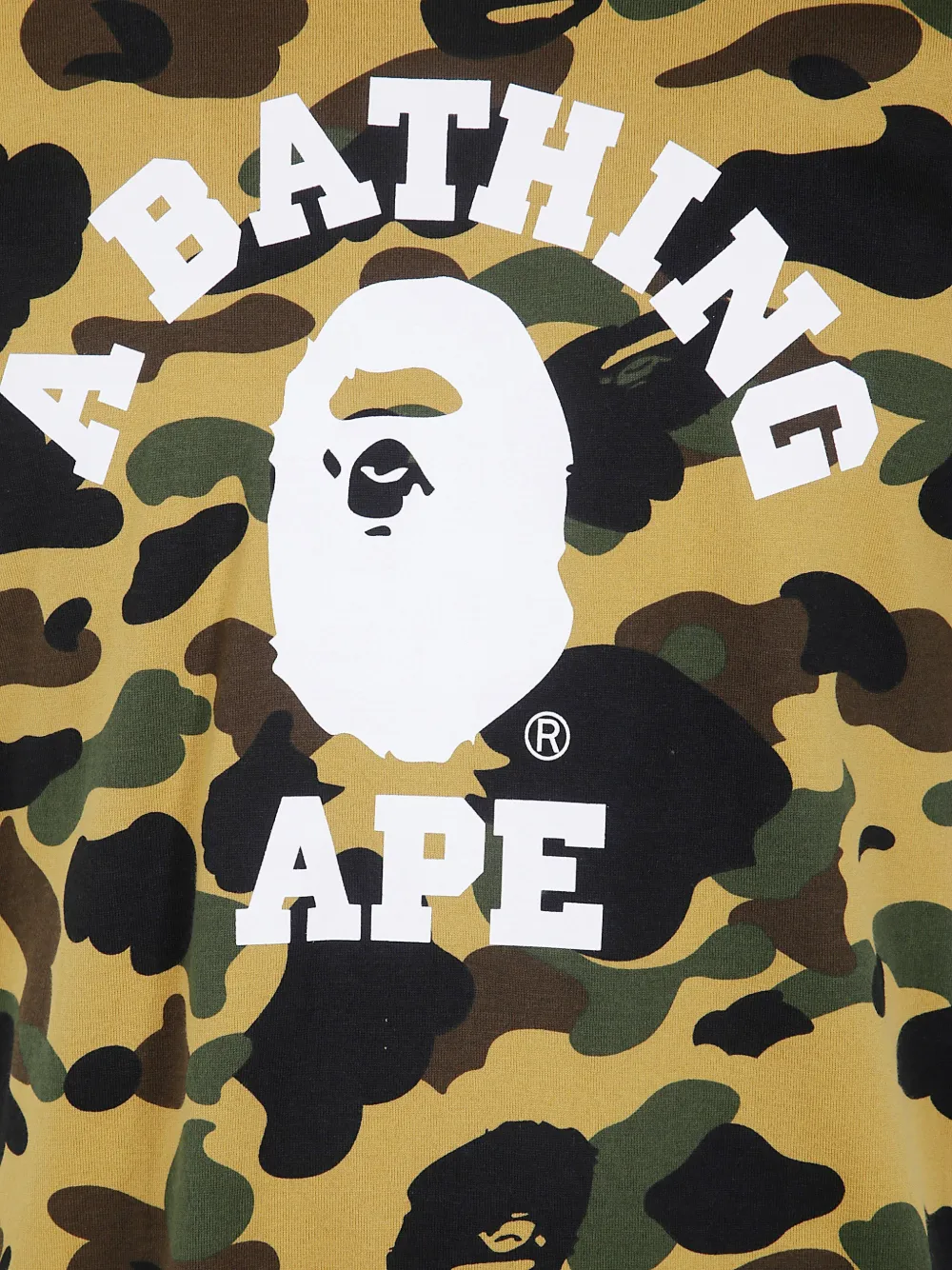 A BATHING APE College camouflage-print T-shirt Geel
