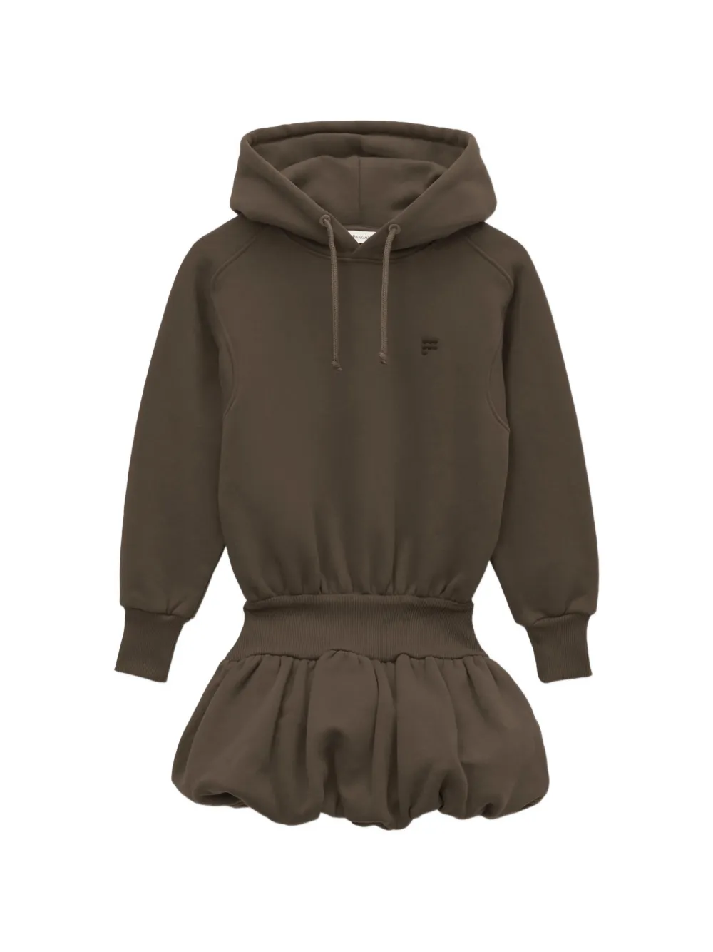 Pangaia Kids hooded puff-ball mini dress Bruin