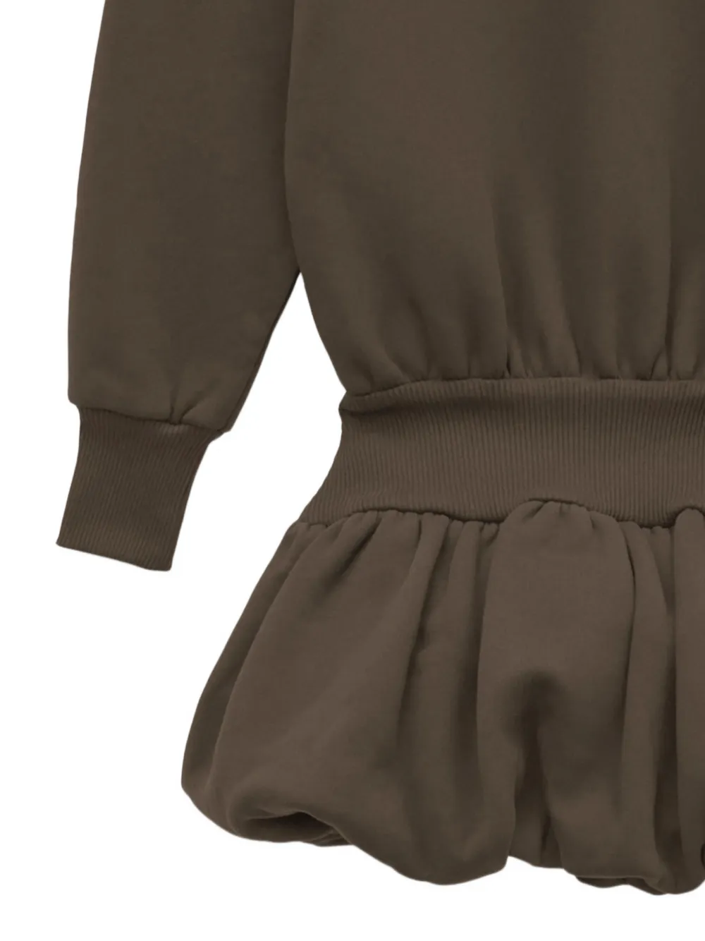 Pangaia Kids hooded puff-ball mini dress Bruin