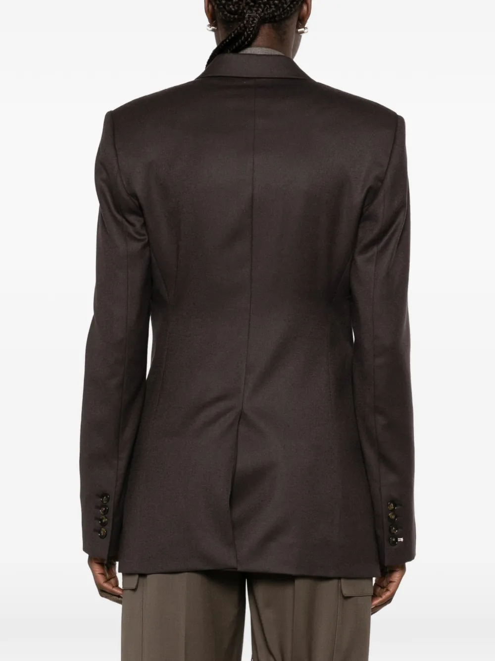Stella McCartney double-breasted peak-lapel blazer Bruin
