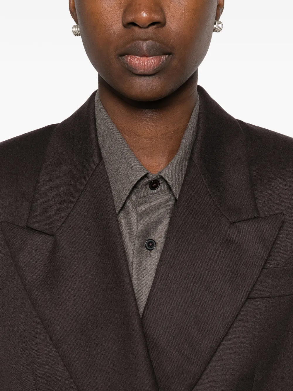 Stella McCartney double-breasted peak-lapel blazer Bruin
