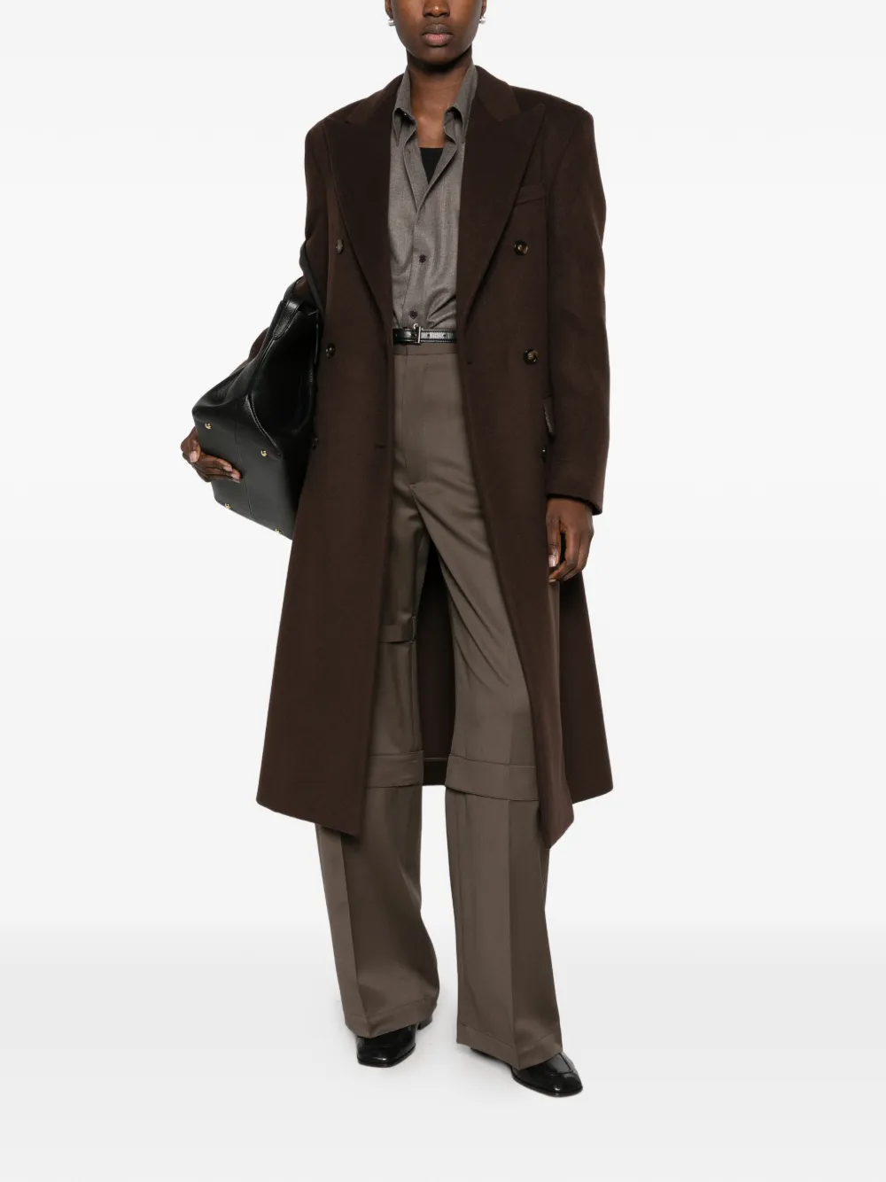 Stella McCartney double-breasted peaked-lapel coat Bruin