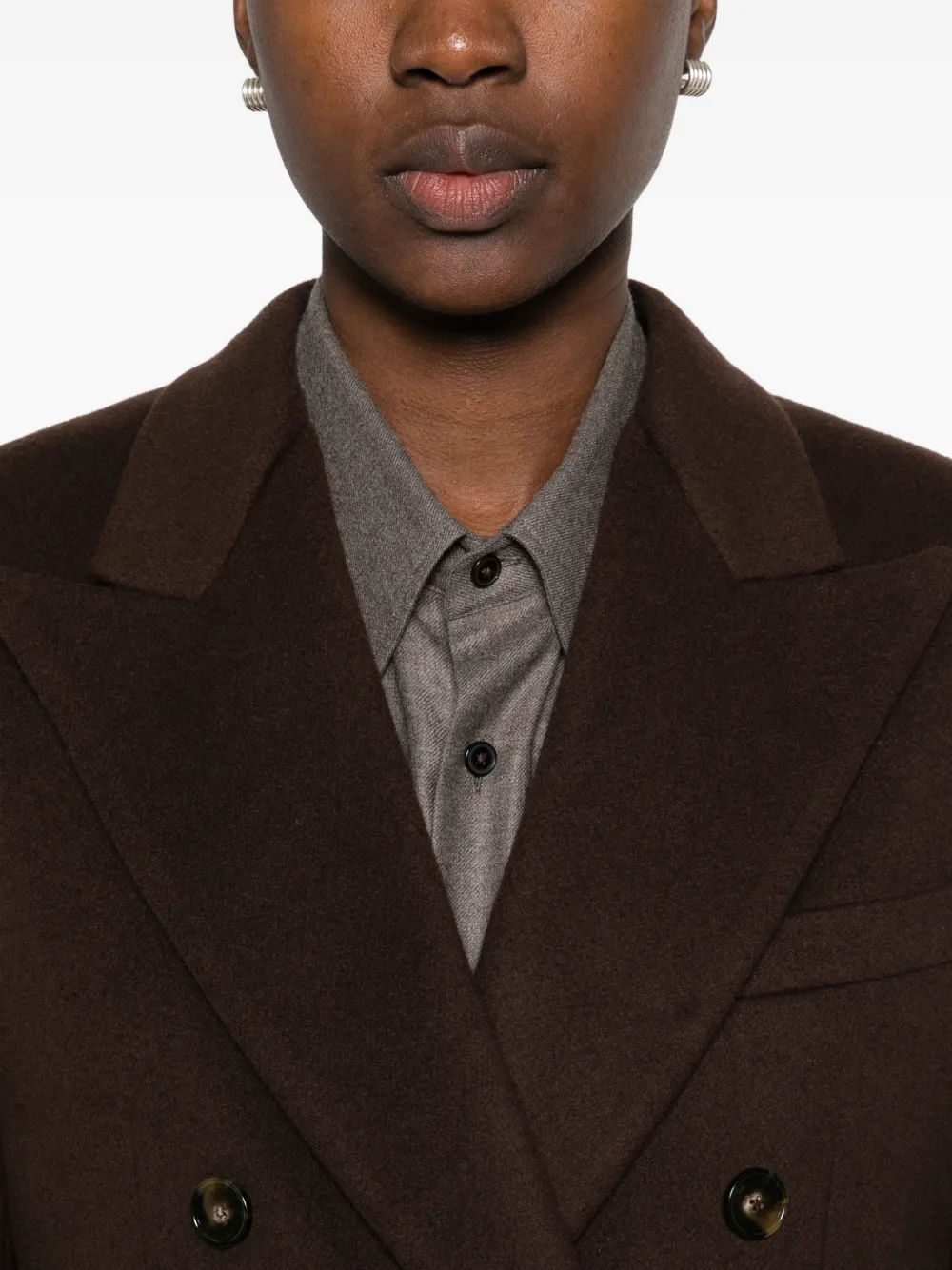 Stella McCartney double-breasted peaked-lapel coat Bruin