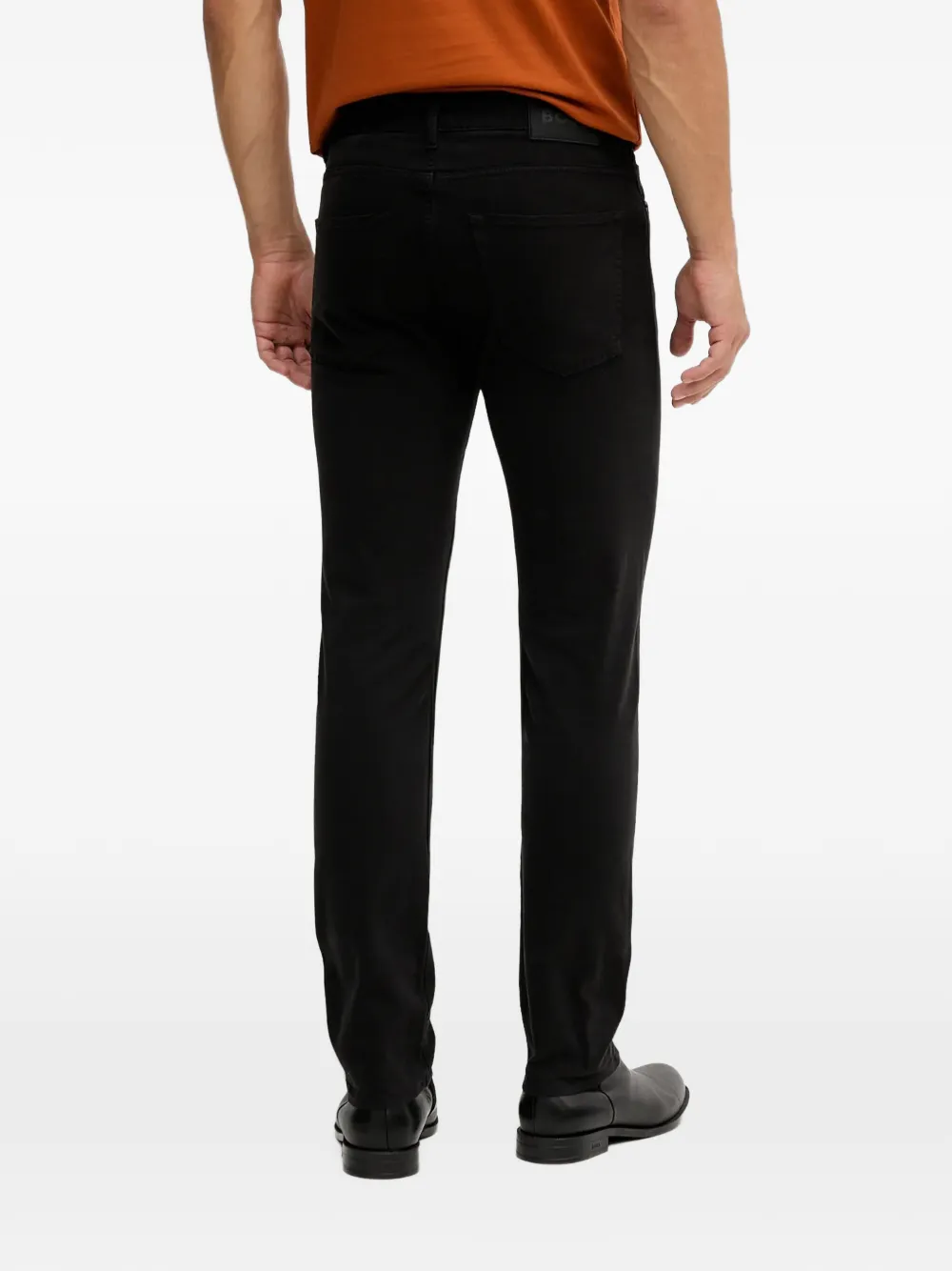 BOSS Delaware slim-fit trousers in stretch-cotton gabardine Zwart