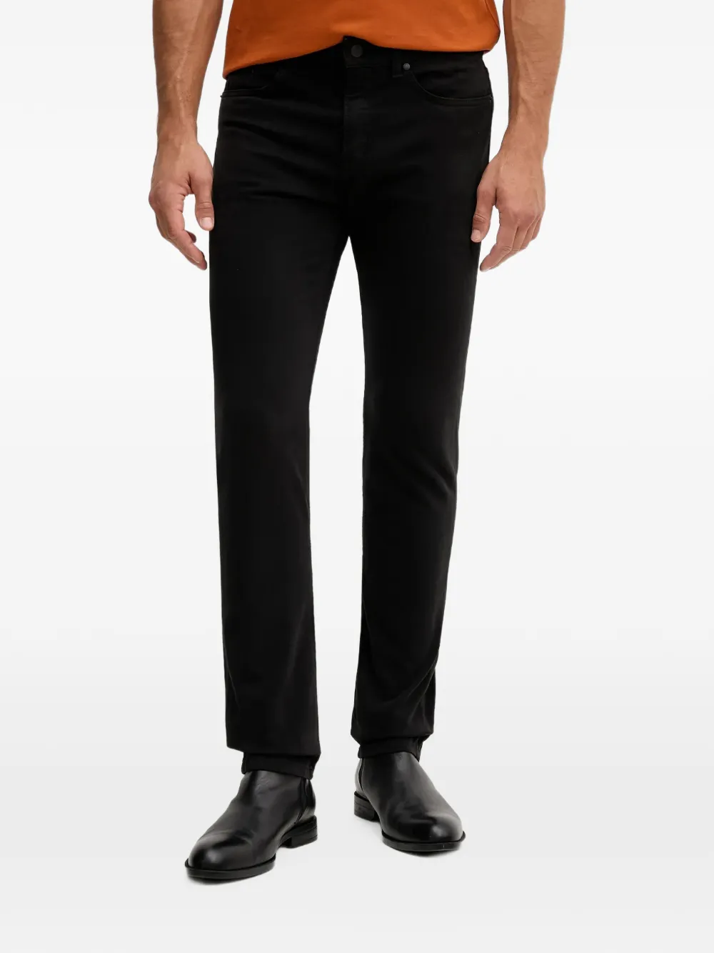 BOSS Delaware slim-fit trousers in stretch-cotton gabardine - Nero