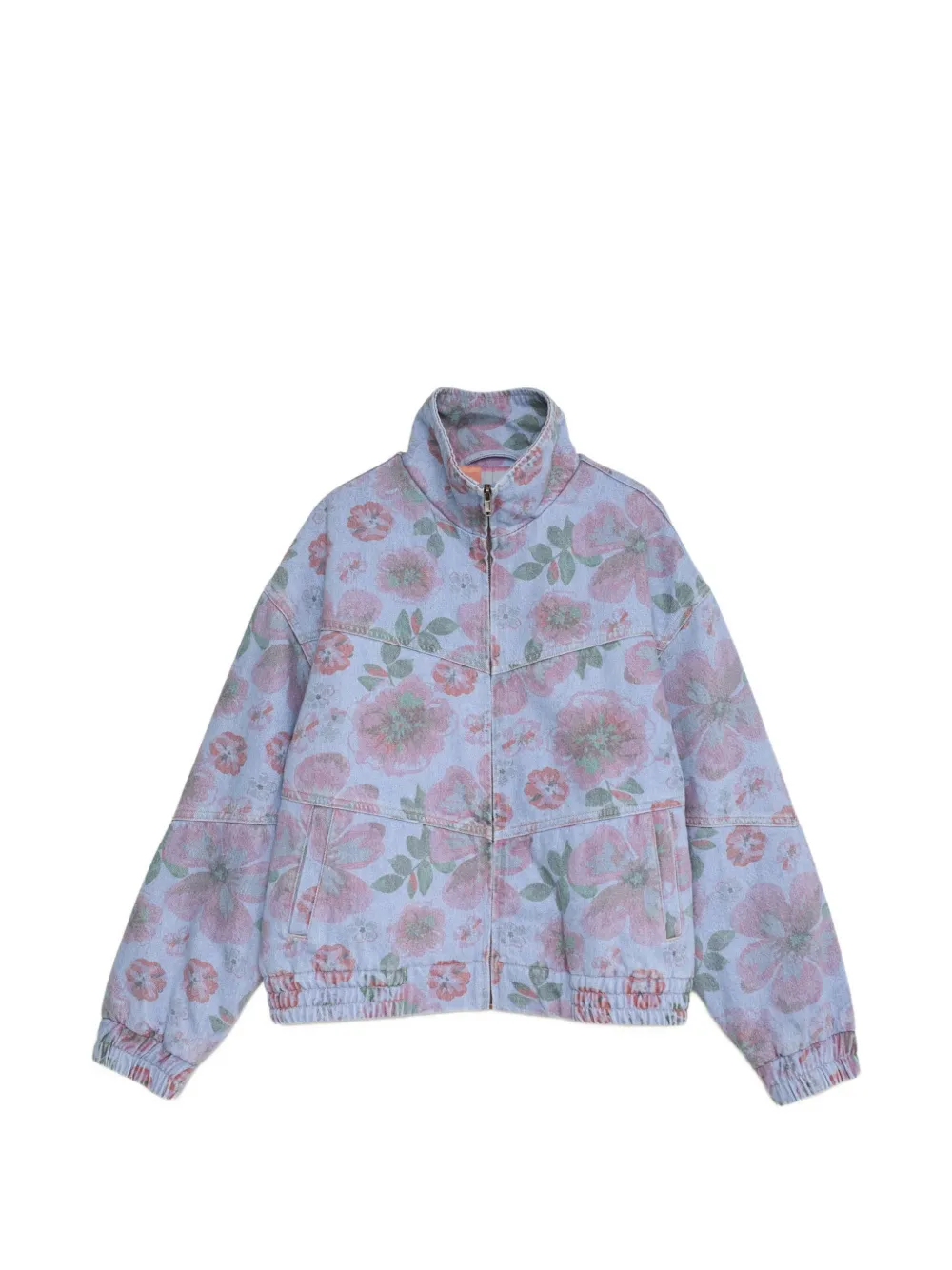 Favorite People X Salsa Jeans Floral-print Denim Jacket In Blue