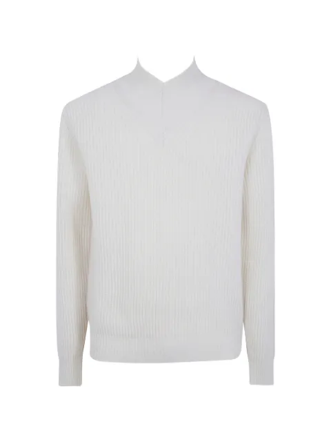 Cruna ribbed V-neck sweater