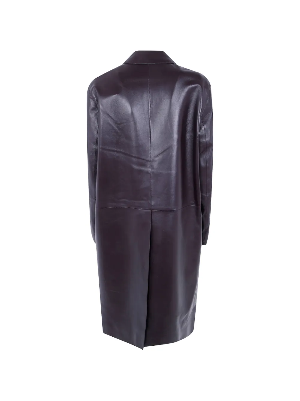 JOSEPH Vittoria single-breasted leather coat Bruin
