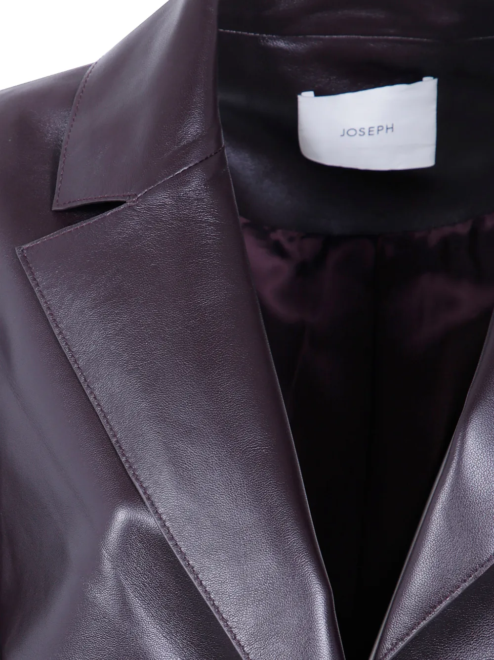 JOSEPH Vittoria single-breasted leather coat Bruin