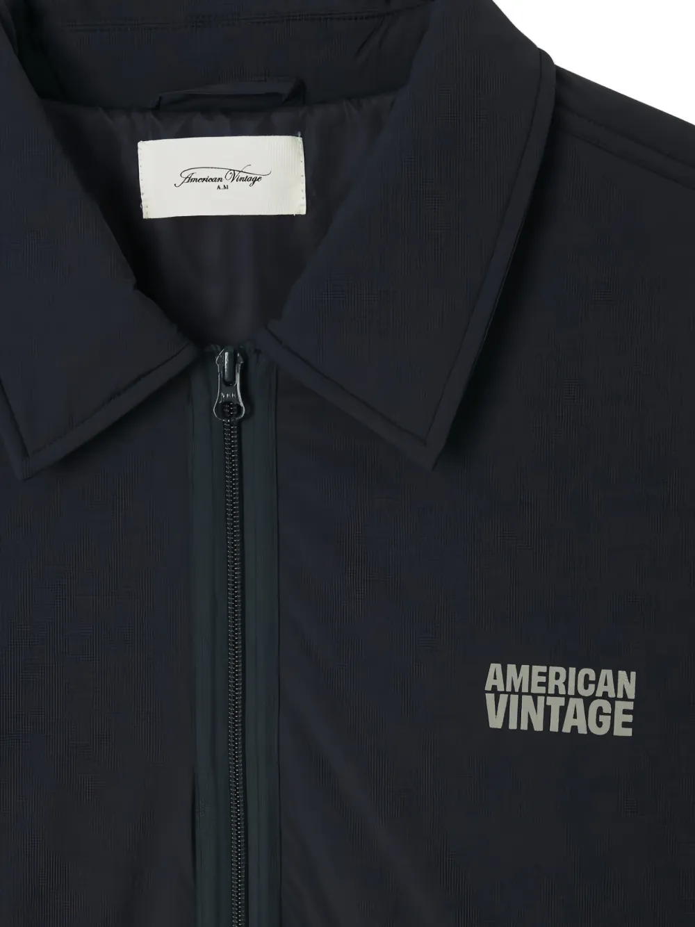 American Vintage Handstreet logo-print zip-up jacket Blauw