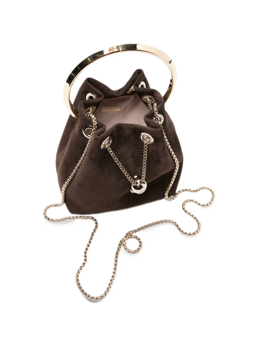 Jimmy Choo Bon suede bucket bag Bruin