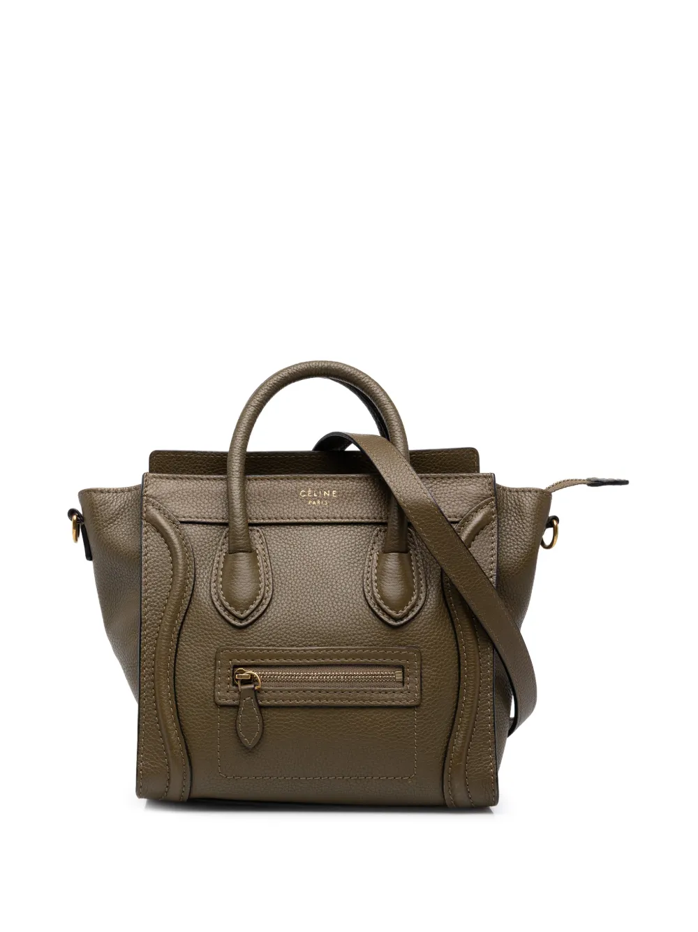 Celine Pre-Owned 2010-2018 Nano Leather Luggage Tote satchel in Brown