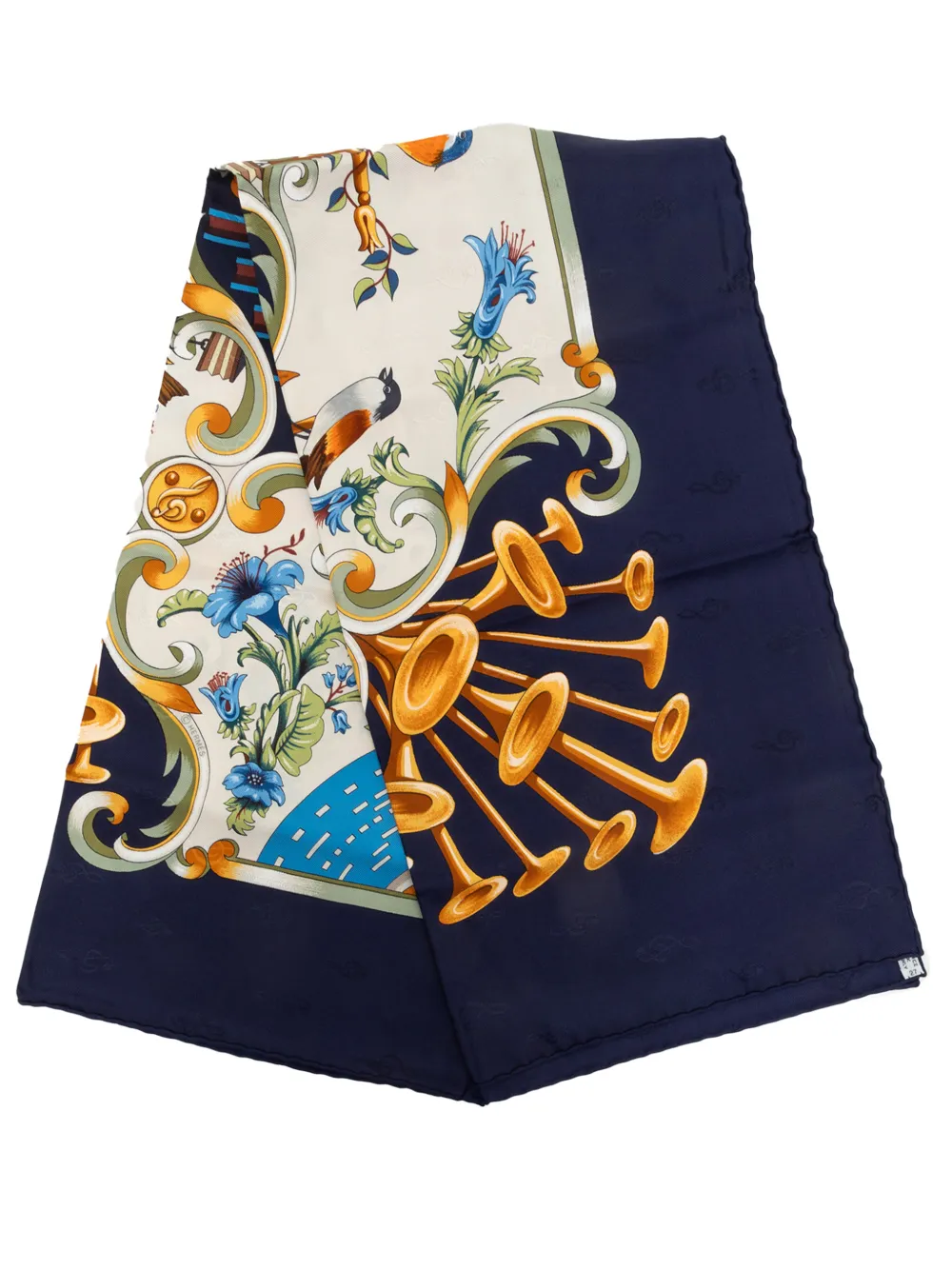 Hermès Pre-Owned 20th Century Orgauphone Et Autres Mecaniques Silk Scarf 90 scarves - Blau