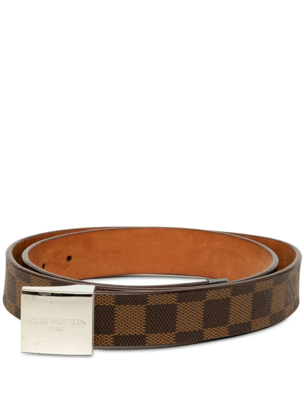 Pre-owned Louis Vuitton 2002 Damier Ebene Ceinture Belt In Brown