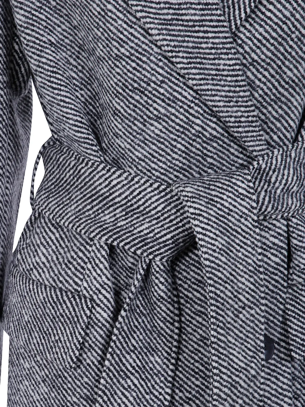 JOSEPH belted twill-weave coat Zwart