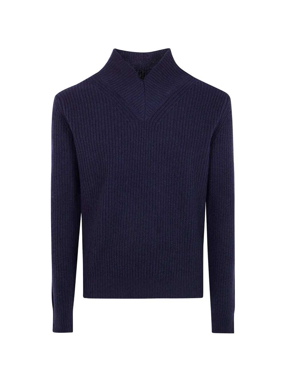 Cruna ribbed-knit V-neck sweater - Blau