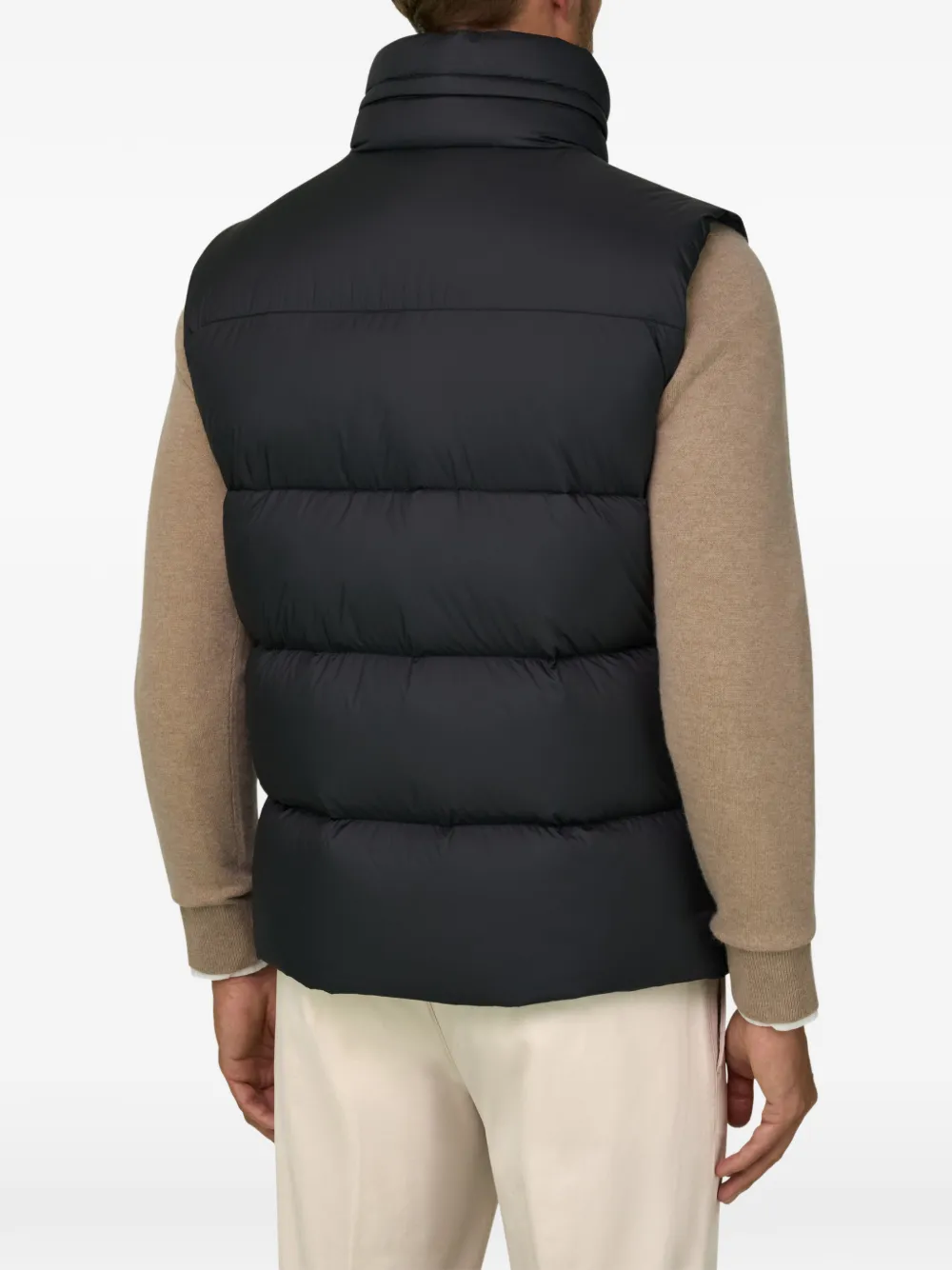 Boggi Milano gilet in goose down technical fabric Zwart