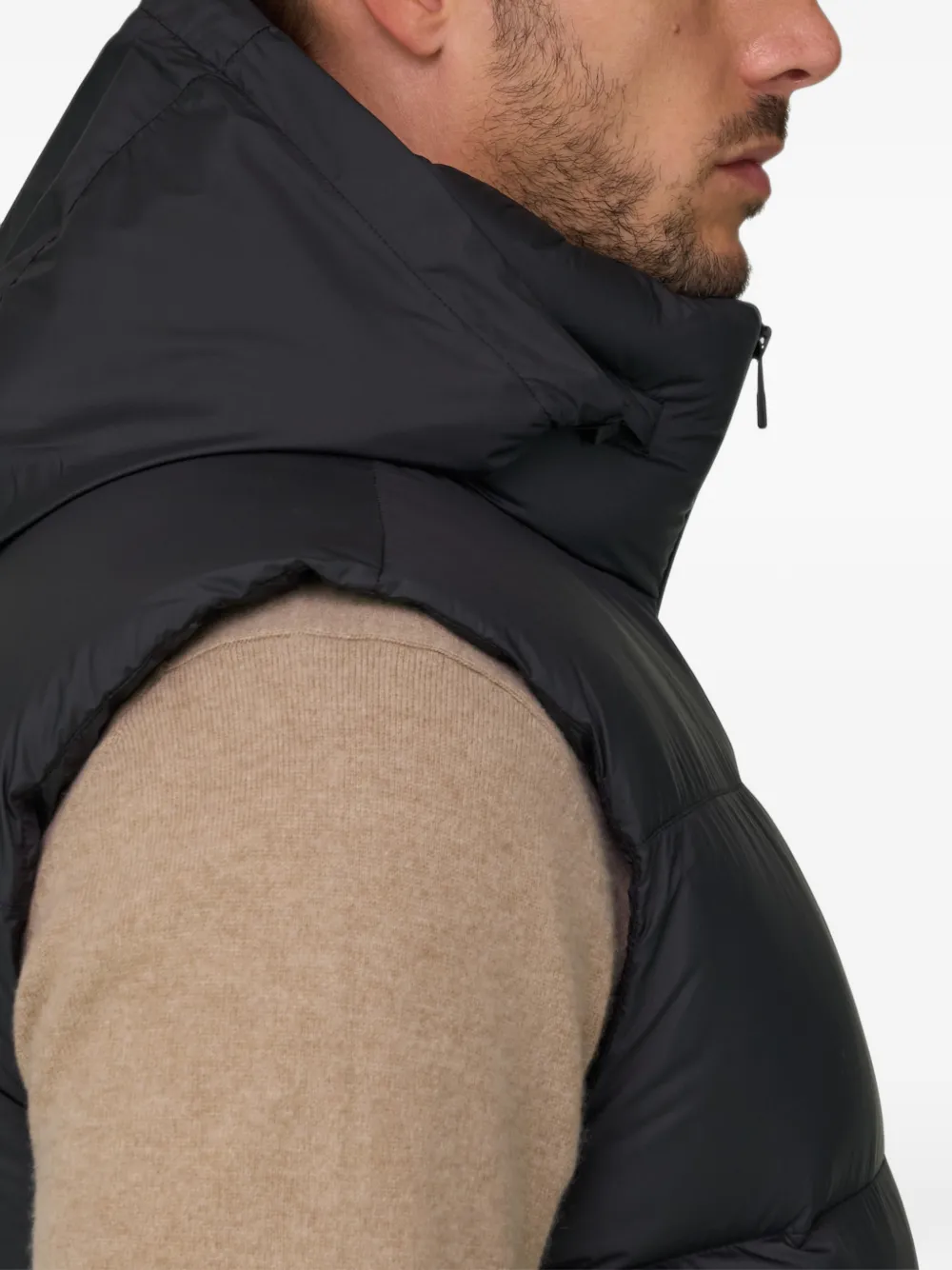 Boggi Milano gilet in goose down technical fabric Zwart