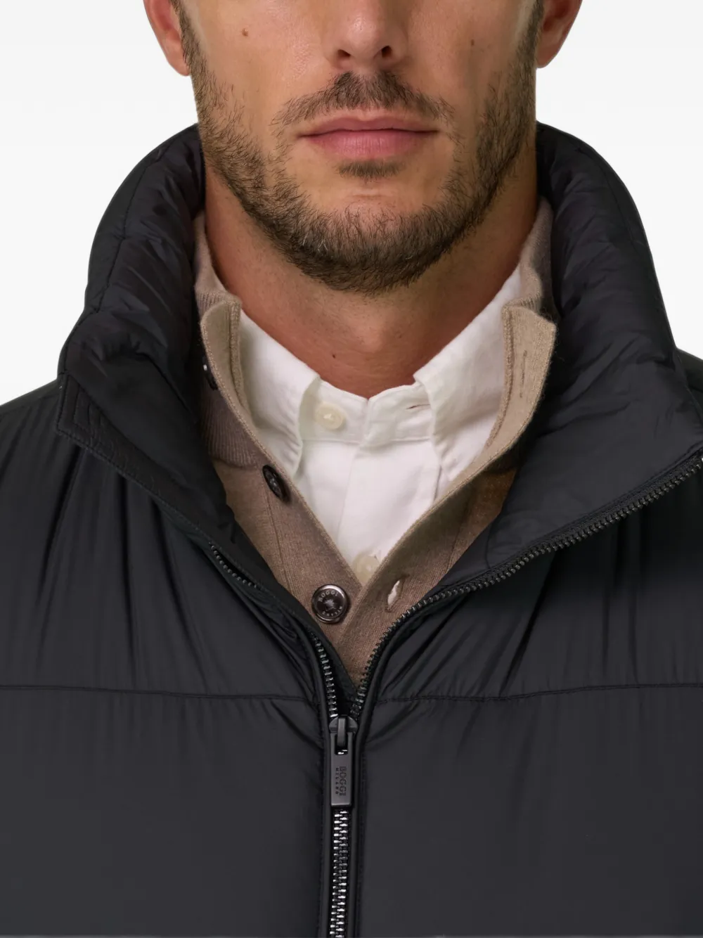 Boggi Milano gilet in goose down technical fabric Zwart