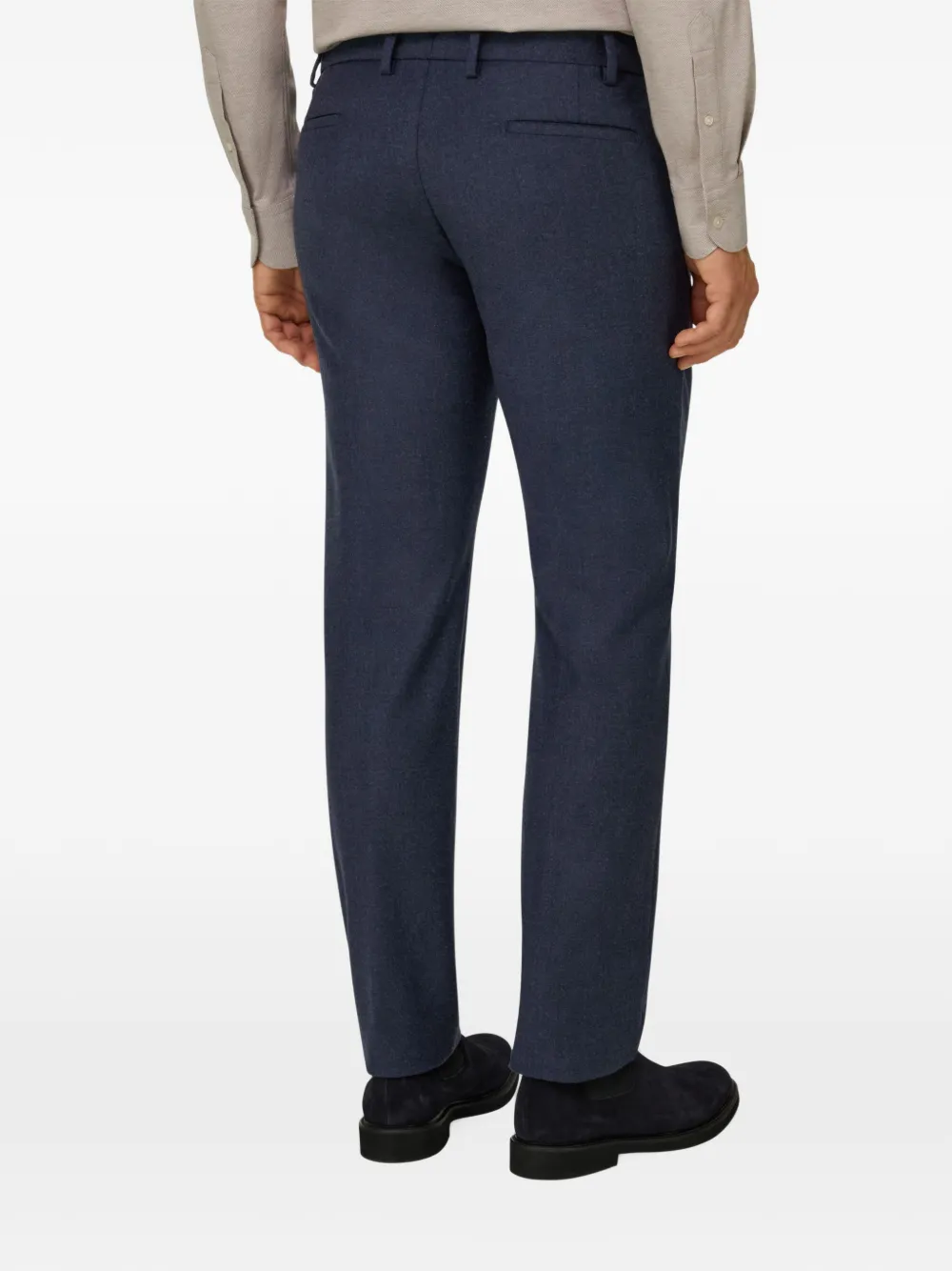 Boggi Milano trousers in stretch flannel Blauw