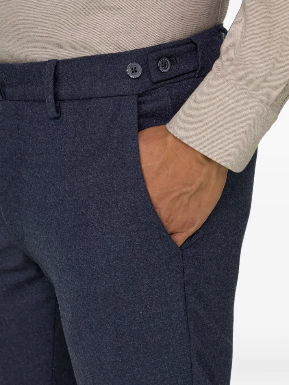 Boggi Milano trousers in stretch flannel Blauw
