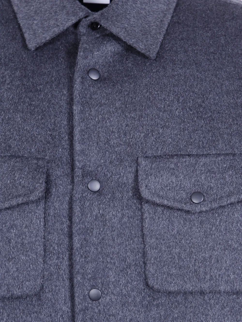 ASPESI button-flap wool shirt Grijs