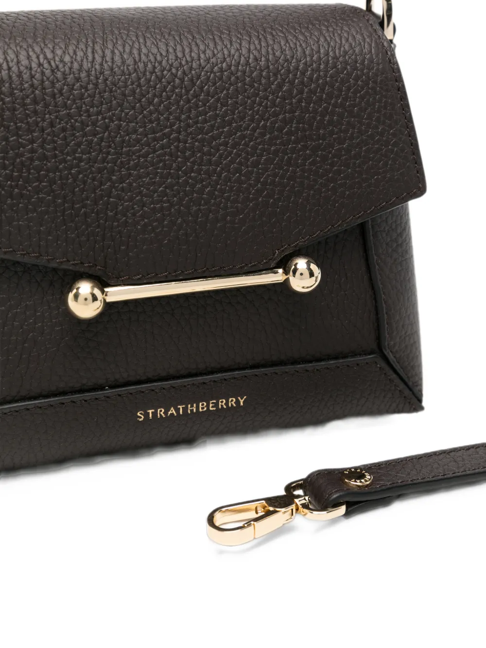 Strathberry nano Mosaic leather tote bag Bruin